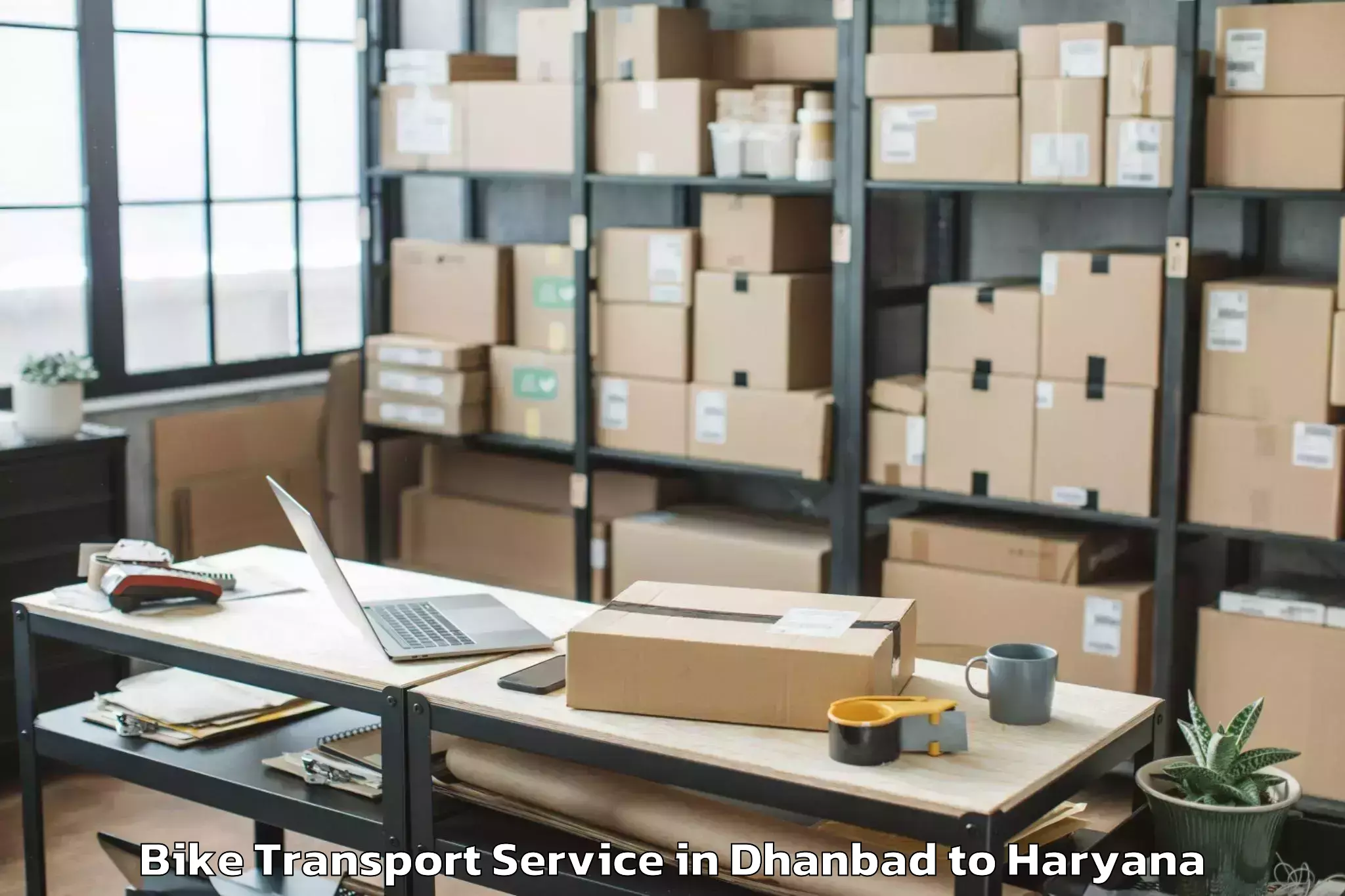 Book Dhanbad to Gurgaon Bike Transport